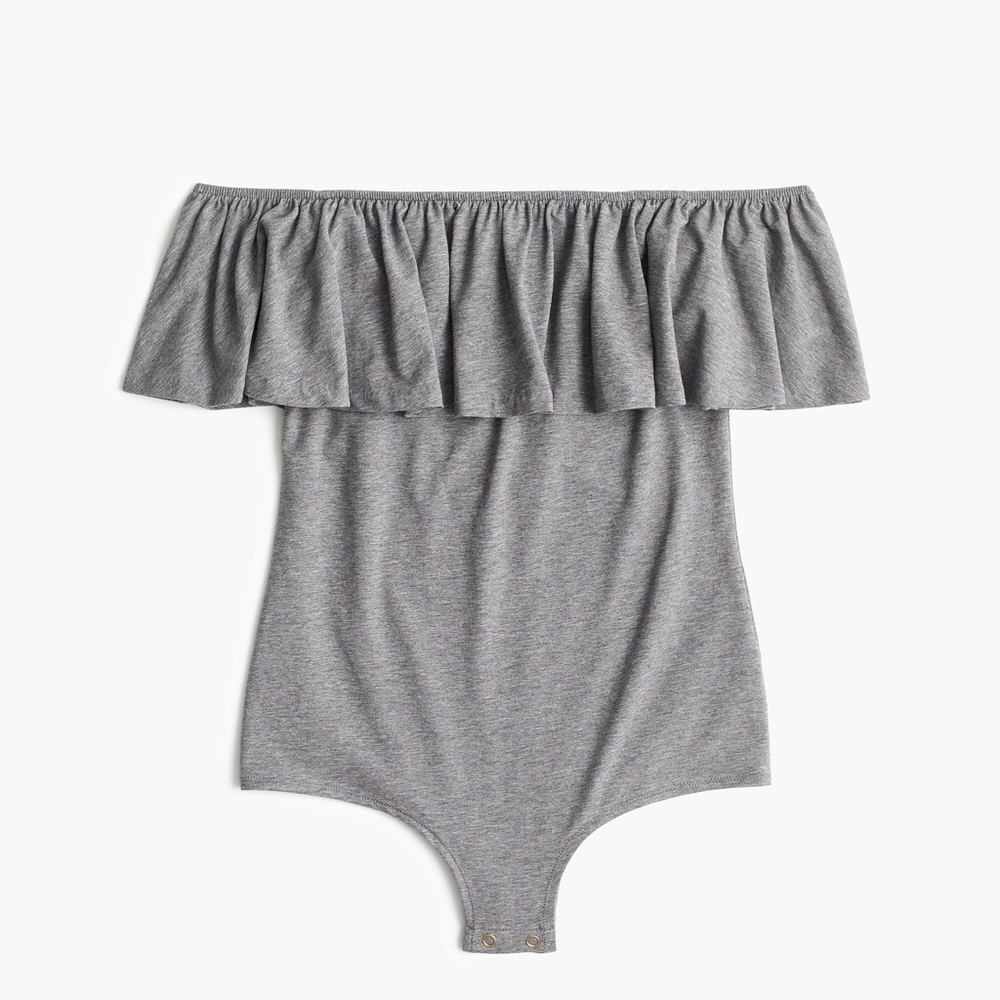 J. Crew Off-Shoulder Gray Bodysuit